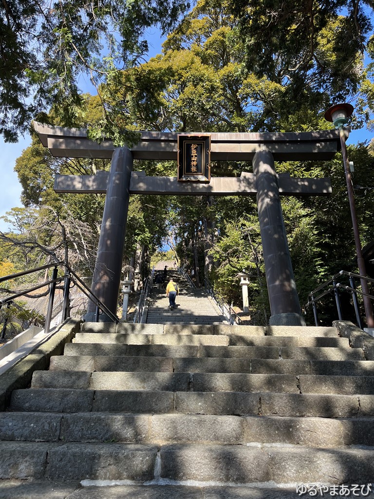 伊豆山神社の長い階段